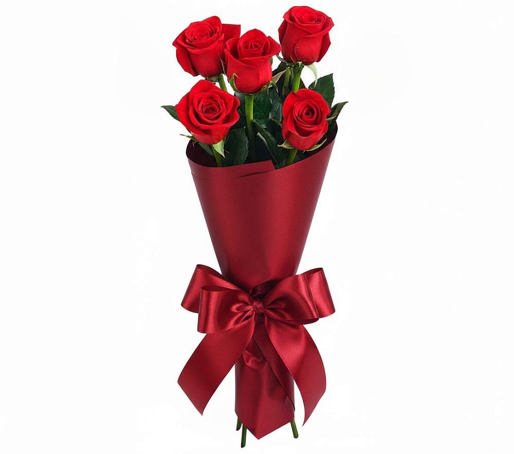 Букет 5 Красных роз Эдлесс Лав в Усть-Илимске