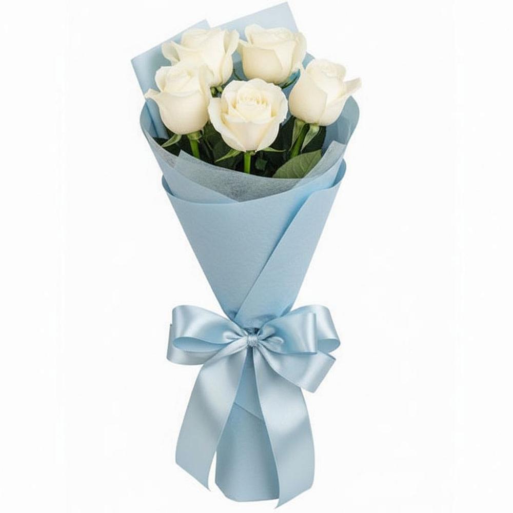 Букет 5 Белых роз Проуд в Усть-Илимске