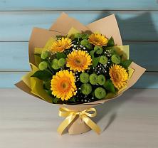 Букет цветов из:  Герберы и Хризантемы в Усть-Илимске