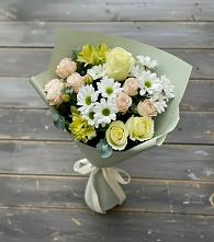 Букет цветов из:  Альстромерии, Розы и Хризантемы в Усть-Илимске